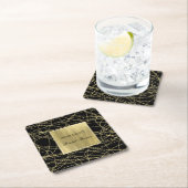 Black Gold Glam Abstract Vrijgezellenfeest Kartonnen Onderzetters (Insitu)