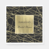 Black Gold Glam Abstract Vrijgezellenfeest Servet (Voorkant)