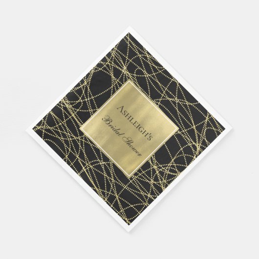 Black Gold Glam Abstract Vrijgezellenfeest Servet (Hoek)