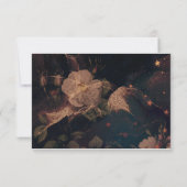 Black & Gold  Glam Floral Save Date Kaart (Achterkant)