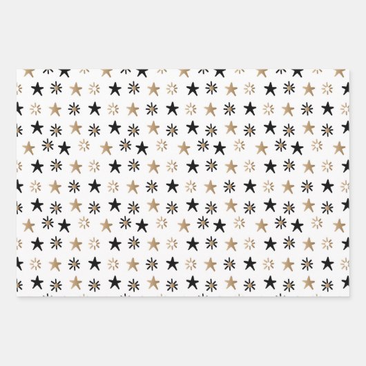 Black Gold Glam Gift Treft Pattern Kerstmis Inpakpapier Vel (Voorkant 2)