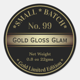 Black Gold Glam Glanzend Lip Balm Beauty Product Ronde Sticker