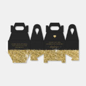 Black Gold Glam Heart Birthday Party Bedankdoosjes (Uitgevouwen)