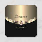 Black Gold Glamor Sparking Diamonds Professional Vierkante Visitekaartje (Voorkant)