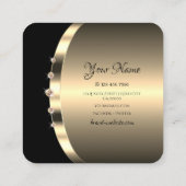 Black Gold Glamor Sparking Diamonds Professional Vierkante Visitekaartje (Achterkant)