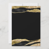 Black Gold Glitter 100th Birthday Party Kaart (Achterkant)