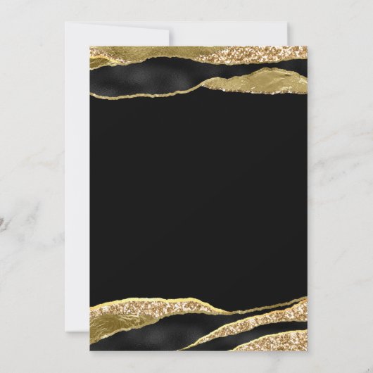 Black Gold Glitter 21e verjaardag Kaart (Achterkant)
