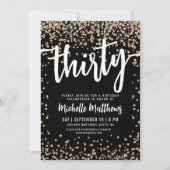 Black Gold Glitter 30e verjaardag Kaart (Voorkant)
