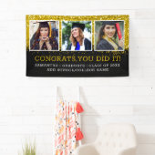 Black Gold Glitter 3 Photo Collage Congring Afstud Spandoek (Insitu)