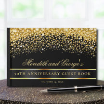 Black Gold Glitter 50e Jubileum Gastenboek