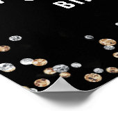 Black Gold Glitter 50e verjaardag welkomstbord Poster (Hoek)