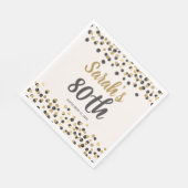 Black Gold Glitter 80th Birthday Servet (Hoek)