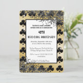 Black Gold Glitter Aas van Clubs Kaart (Staand voorkant)