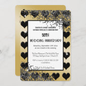 Black Gold Glitter Ace Of Hearts Kaart (Voorkant / Achterkant)