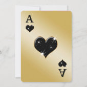 Black Gold Glitter Ace Of Hearts Kaart (Achterkant)