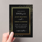 Black Gold Glitter Acryl Huwelijksuitnodiging Acryl Uitnodigingen (Insitu (Draagbaar))