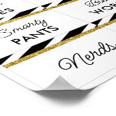 Black Gold Glitter Afstuderen Snoep Bar 2 Poster (Hoek)