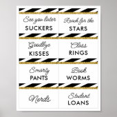 Black Gold Glitter Afstuderen Snoep Bar 2 Poster (Voorkant)