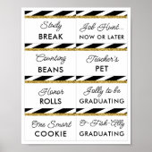Black Gold Glitter Afstuderen Snoep Bar Poster (Voorkant)