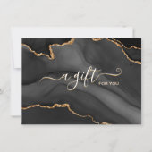 Black Gold Glitter Agate Business Cadeaubon (Voorkant)