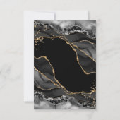 Black Gold Glitter Agate Stone Wedding RSVP-kaart RSVP Kaartje (Achterkant)
