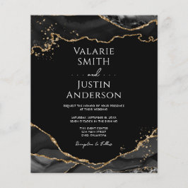 Black Gold Glitter Agate Wedding