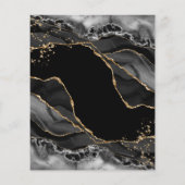 Black Gold Glitter Agate Wedding Invitation Flyer (Achterkant)