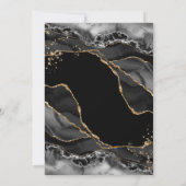 Black Gold Glitter Agate Wedding Kaart (Achterkant)