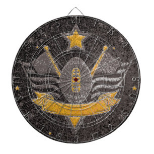 Black Gold Glitter Amerikaans Football Jersey MVP Dartbord