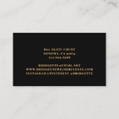 Black Gold Glitter Barber's Pole Barber Visitekaartje (Achterkant)