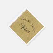Black Gold Glitter Birthday Napkins voor hem Servet (Hoek)