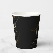 Black Gold Glitter Birthday Party Papieren Bekers (Links)