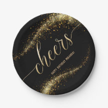 Black Gold Glitter Birthday Party