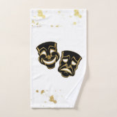Black Gold Glitter Comedy en tragedie theater Bad Handdoek (Handdoek)