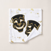 Black Gold Glitter Comedy en tragedie theater Bad Handdoek (Wasdoekje)