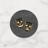 Black Gold Glitter Comedy en tragedie theater Confetti (Kleine voorkant)