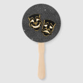 Black Gold Glitter Comedy en tragedie theater Handwaaier (Voorkant)