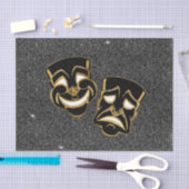 Black Gold Glitter Comedy en tragedie theater Tissuepapier (Craft)