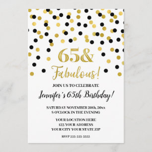 Black Gold Glitter Confetti 65 en Fabulous Kaart