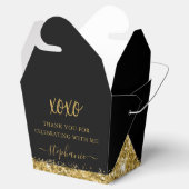 Black Gold Glitter Confetti Mini Takeout Favor Bedankdoosjes (Geopend)