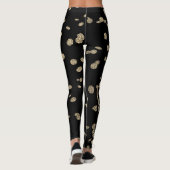 Black Gold Glitter Confetti New Years Eve Party Leggings (Achterkant)