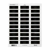 Black Gold Glitter Confetti Return Label (Full Sheet)