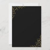Black Gold Glitter Confetti Wedding Shower Kaart (Achterkant)