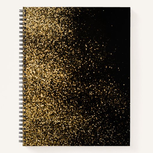 Black Gold Glitter Cute Modern Girls Notitieboek (Voorkant)