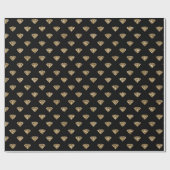 Black Gold Glitter Diamonds Cadeaupapier (Vlak)