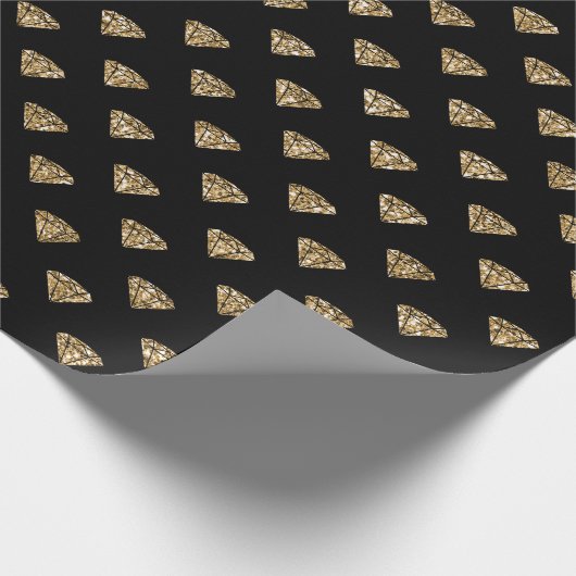 Black Gold Glitter Diamonds Cadeaupapier (Hoek)