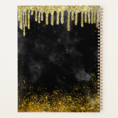 Black Gold Glitter Drips Blush Naam 2025 Planner (Achterkant)