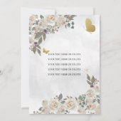 Black Gold Glitter Floral Princess Quinceañera Kaart (Achterkant)