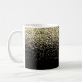Black Gold Glitter Girly Monogram Koffiemok (Links)