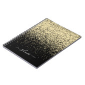 Black Gold Glitter Girly Monogram Notitieboek (Linkerzijde)